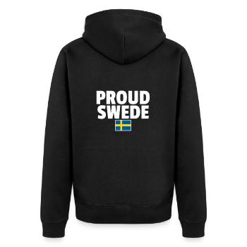 Fier Suédois Suède Drapeau suédois Suède - Veste à capuche bio Premium Unisexe - noir - Dos - Nico (187cm)
