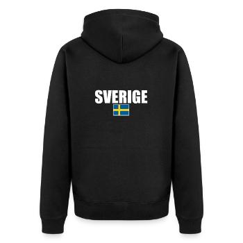 Sverige Schweden Schwedische Flagge Schwede - Unisex Premium Bio Zip Hoodie - Schwarz - Hinten - Nico (187cm)