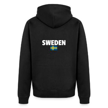 Suède Suède Drapeau suédois Suède Suède - Veste à capuche bio Premium Unisexe - noir - Dos - Nico (187cm)