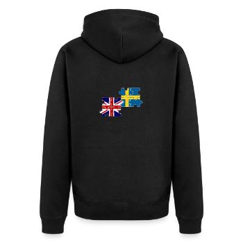 Suède Royaume-Uni Drapeau Suède britannique - Veste à capuche bio Premium Unisexe - noir - Dos - Nico (187cm)