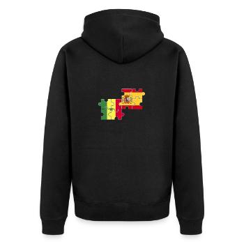 Senegal Spain flag Spaniards Senegalese - Unisex Premium Organic Zip Hoodie - black - Back - Nico (187cm)