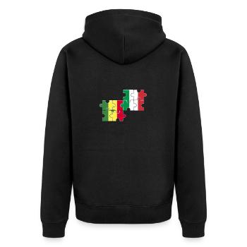 Sénégal Italie Drapeau Italiens Sénégalais - Veste à capuche bio Premium Unisexe - noir - Dos - Nico (187cm)