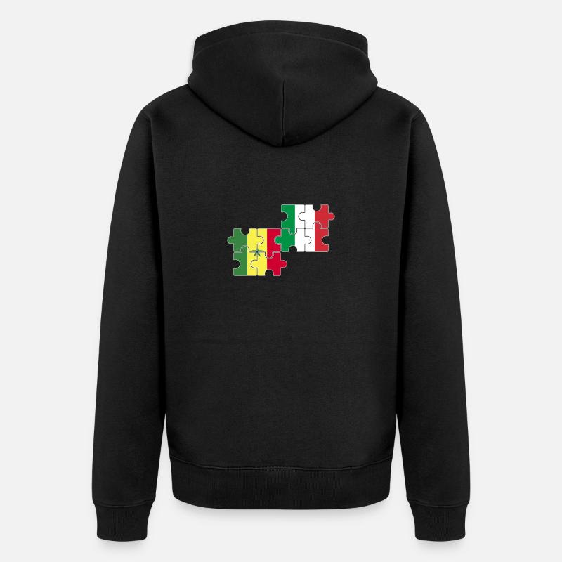Sénégal Italie Drapeau Italiens Sénégalais - Veste à capuche bio Premium Unisexe - noir
