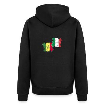 Sénégal Italie Vintage Drapeau Sénégalais - Veste à capuche bio Premium Unisexe - noir - Dos - Nico (187cm)