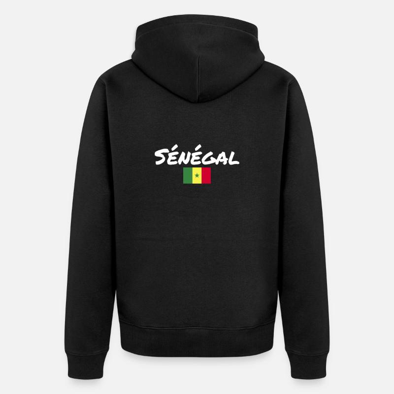 Sénégal Sénégal Drapeau du Sénégal - Veste à capuche bio Premium Unisexe - noir