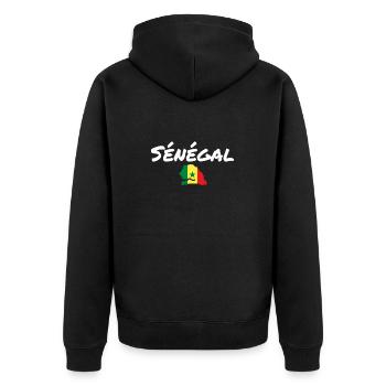 Sénégal Sénégal Carte Drapeau Sénégal - Veste à capuche bio Premium Unisexe - noir - Dos - Nico (187cm)