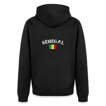 Sénégal Vintage Sénégal Drapeau du Sénégal - Veste à capuche bio Premium Unisexe - noir - Dos - Nico (187cm)