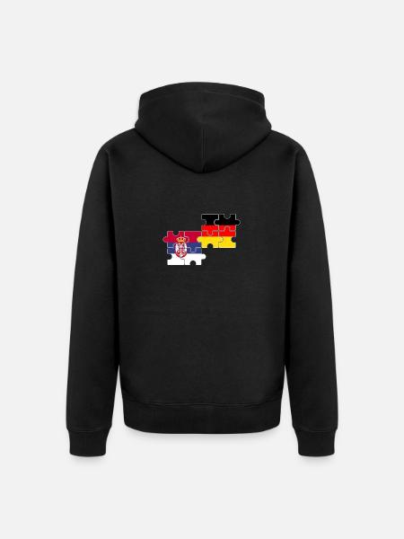 Serbia Germany Flag German Serb - Unisex Premium Organic Zip Hoodie - black