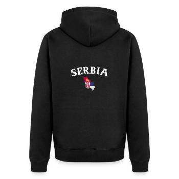 Serbie Vintage carte Serbie drapeau serbe - Veste à capuche bio Premium Unisexe - noir - Dos - Nico (187cm)