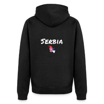 Serbie Vintage carte Serbie drapeau Serbie - Veste à capuche bio Premium Unisexe - noir - Dos - Nico (187cm)
