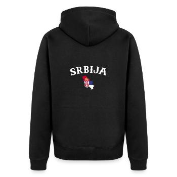 Srbija Carte Serbie Drapeau serbe Serbe - Veste à capuche bio Premium Unisexe - noir - Dos - Nico (187cm)
