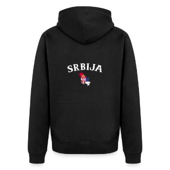 Srbija Vintage carte Serbie drapeau serbe - Veste à capuche bio Premium Unisexe - noir - Dos - Nico (187cm)