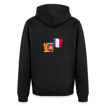 Sri Lanka France Flag French Sri Lankans - Unisex Premium Organic Zip Hoodie - black - Back - Nico (187cm)