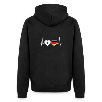 Corée du Sud Allemagne Heartbeat Flag Corée du Sud - Veste à capuche bio Premium Unisexe - noir - Dos - Nico (187cm)