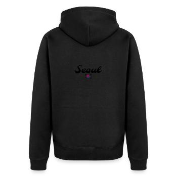 Séoul Vintage Corée du Sud drapeau sud-coréen - Veste à capuche bio Premium Unisexe - noir - Dos - Nico (187cm)