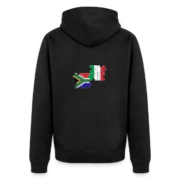 Afrique du Sud Italie Vintage drapeau sud-africain - Veste à capuche bio Premium Unisexe - noir - Dos - Nico (187cm)