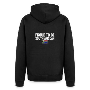 Proud To Be South African South Africa Flag - Unisex Premium Organic Zip Hoodie - black - Back - Nico (187cm)
