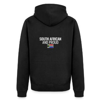 South African And Proud South Africa Flag - Unisex Premium Organic Zip Hoodie - black - Back - Nico (187cm)
