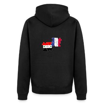 Syrie, France, drapeau, Français, Syriens - Veste à capuche bio Premium Unisexe - noir - Dos - Nico (187cm)