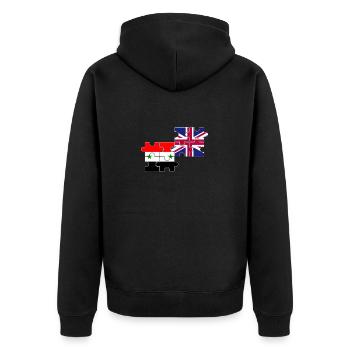 Syrie Royaume-Uni Drapeau Britannique Syrien - Veste à capuche bio Premium Unisexe - noir - Dos - Nico (187cm)