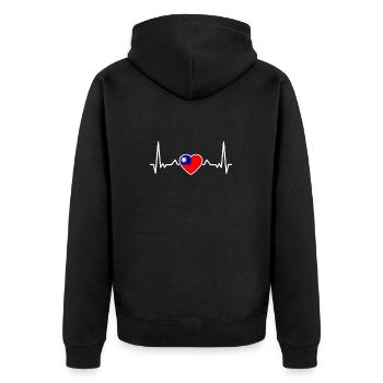 Taïwan Heartbeat Drapeau taïwanais Taïwanais - Veste à capuche bio Premium Unisexe - noir - Dos - Nico (187cm)
