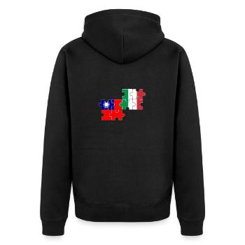Taïwan, Italie, drapeau, italien, taïwanais - Veste à capuche bio Premium Unisexe - noir - Dos - Nico (187cm)