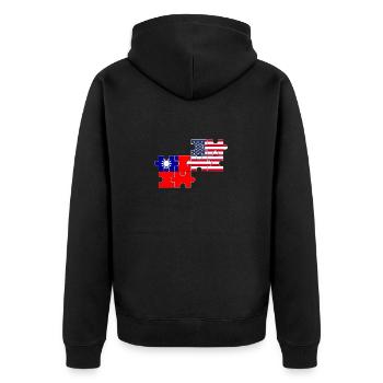 Taïwan USA Drapeau Américain Taïwanais - Veste à capuche bio Premium Unisexe - noir - Dos - Nico (187cm)