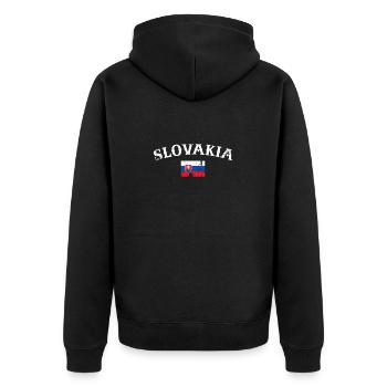 Slovakia Vintage Slowakische Flagge Slowake - Unisex Premium Bio Zip Hoodie - Schwarz - Hinten - Nico (187cm)