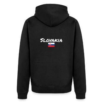 Slovakia Slowakische Flagge Slowake - Unisex Premium Bio Zip Hoodie - Schwarz - Hinten - Nico (187cm)