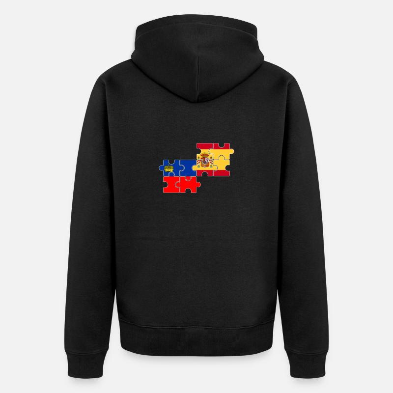 Liechtenstein Espagne Drapeau Liechtensteiner - Veste à capuche bio Premium Unisexe - noir