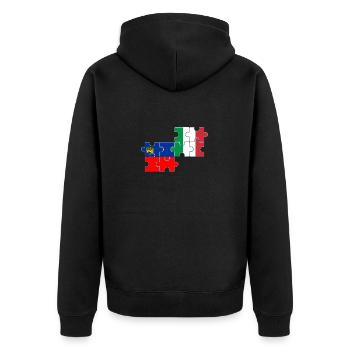 Liechtenstein Italien Flagge Liechtensteiner - Unisex Premium Bio Zip Hoodie - Schwarz - Hinten - Nico (187cm)