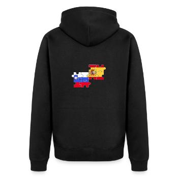 Slowenien Spanien Flagge Spanier Slowene - Unisex Premium Bio Zip Hoodie - Schwarz - Hinten - Nico (187cm)