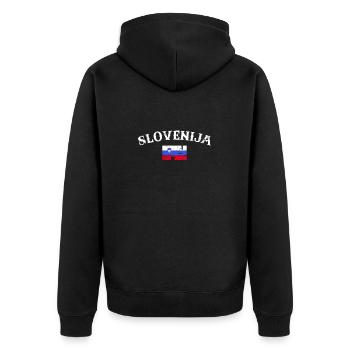 Slovénie Vintage Slovénie Drapeau slovène - Veste à capuche bio Premium Unisexe - noir - Dos - Nico (187cm)