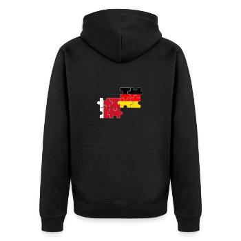 Dubai Deutschland Flagge Deutsch Dubaier - Unisex Premium Bio Zip Hoodie - Schwarz - Hinten - Nico (187cm)