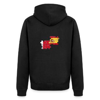 Dubai Spanien Vintage Flagge Spanisch Dubaier - Unisex Premium Bio Zip Hoodie - Schwarz - Hinten - Nico (187cm)