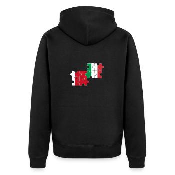 Dubai Italien Flagge Italienisch Dubaier - Unisex Premium Bio Zip Hoodie - Schwarz - Hinten - Nico (187cm)
