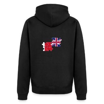 Dubai UK Flag Britischer Dubaier - Unisex Premium Bio Zip Hoodie - Schwarz - Hinten - Nico (187cm)