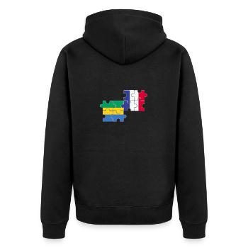 Gabon France Drapeau Français Gabonais - Veste à capuche bio Premium Unisexe - noir - Dos - Nico (187cm)