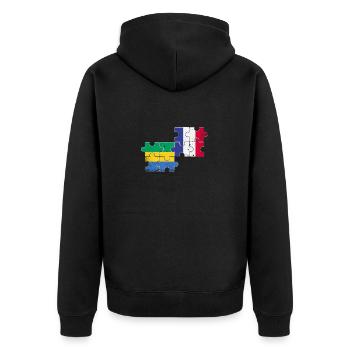 Gabon France Vintage Drapeau Gabonais - Veste à capuche bio Premium Unisexe - noir - Dos - Nico (187cm)