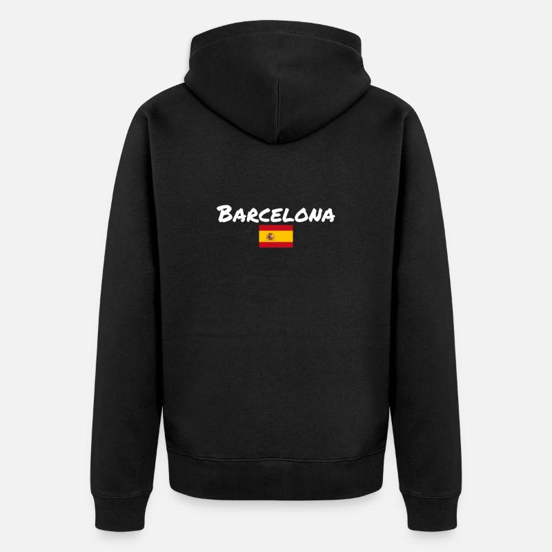 Barcelone, Espagne, Drapeau espagnol, Espagnols - Veste à capuche bio Premium Unisexe - noir