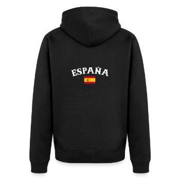 España Spanien Spanische Flagge Spanier - Unisex Premium Bio Zip Hoodie - Schwarz - Hinten - Nico (187cm)