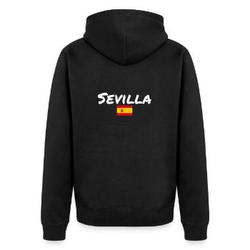 Sevilla Spanien Spanische Flagge Spanier - Unisex Premium Bio Zip Hoodie - Schwarz - Hinten - Nico (187cm)