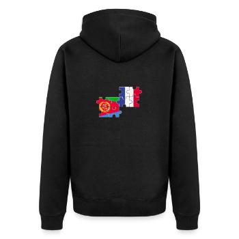 Eritrea Frankreich Flagge Französisch Eritreer - Unisex Premium Bio Zip Hoodie - Schwarz - Hinten - Nico (187cm)
