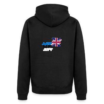 Estland UK Flagge Britisch Estnisch - Unisex Premium Bio Zip Hoodie - Schwarz - Hinten - Nico (187cm)