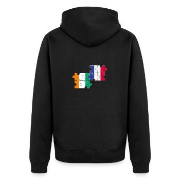 Côte d'Ivoire France flag French Ivorian - Unisex Premium Organic Zip Hoodie - black - Back - Nico (187cm)