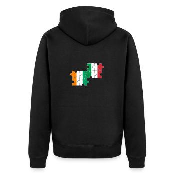 Côte d'Ivoire Italy flag Italian Ivorian - Unisex Premium Organic Zip Hoodie - black - Back - Nico (187cm)