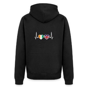 Côte d'Ivoire UK Heartbeat Flag Ivorian - Unisex Premium Organic Zip Hoodie - black - Back - Nico (187cm)
