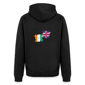 Côte d’Ivoire Drapeau du Royaume-Uni Ivoirien britannique - Veste à capuche bio Premium Unisexe - noir - Dos - Nico (187cm)