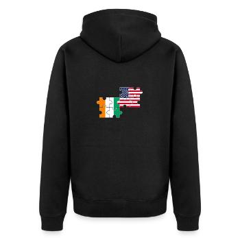 Côte d’Ivoire USA Drapeau Ivoirien américain - Veste à capuche bio Premium Unisexe - noir - Dos - Nico (187cm)
