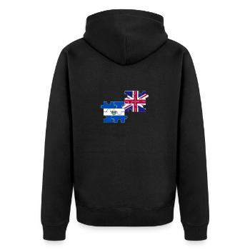 El Salvador UK Flag British Salvadoran - Veste à capuche bio Premium Unisexe - noir - Dos - Nico (187cm)